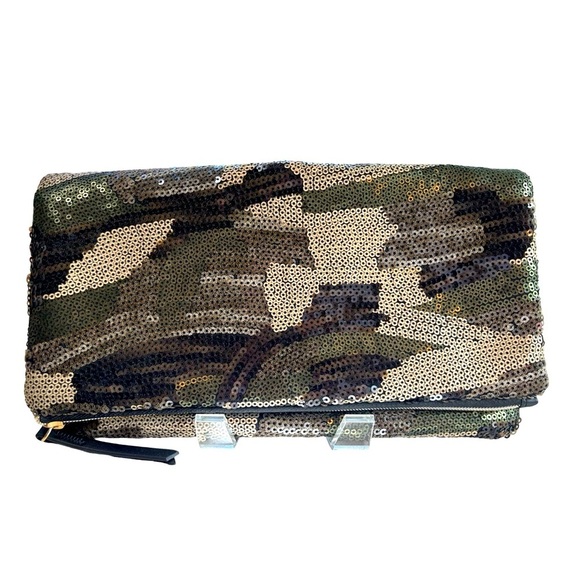 Stella‎ & Dot Sequin Camouflage Fold Over Clutch Handbag - Picture 2 of 13